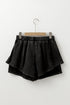 Black Mineral Wash French Terry High Waist Casual Shorts